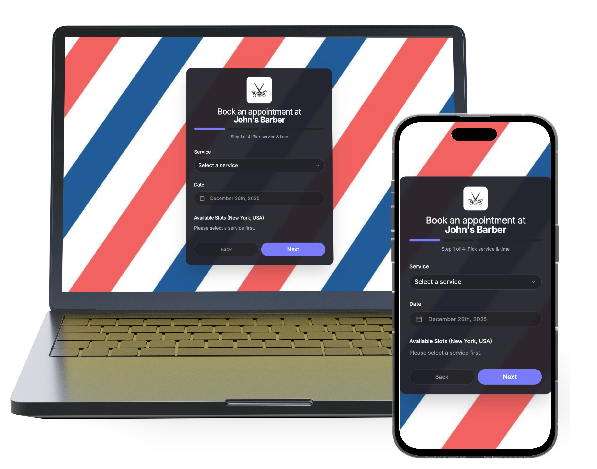 Branded booking page