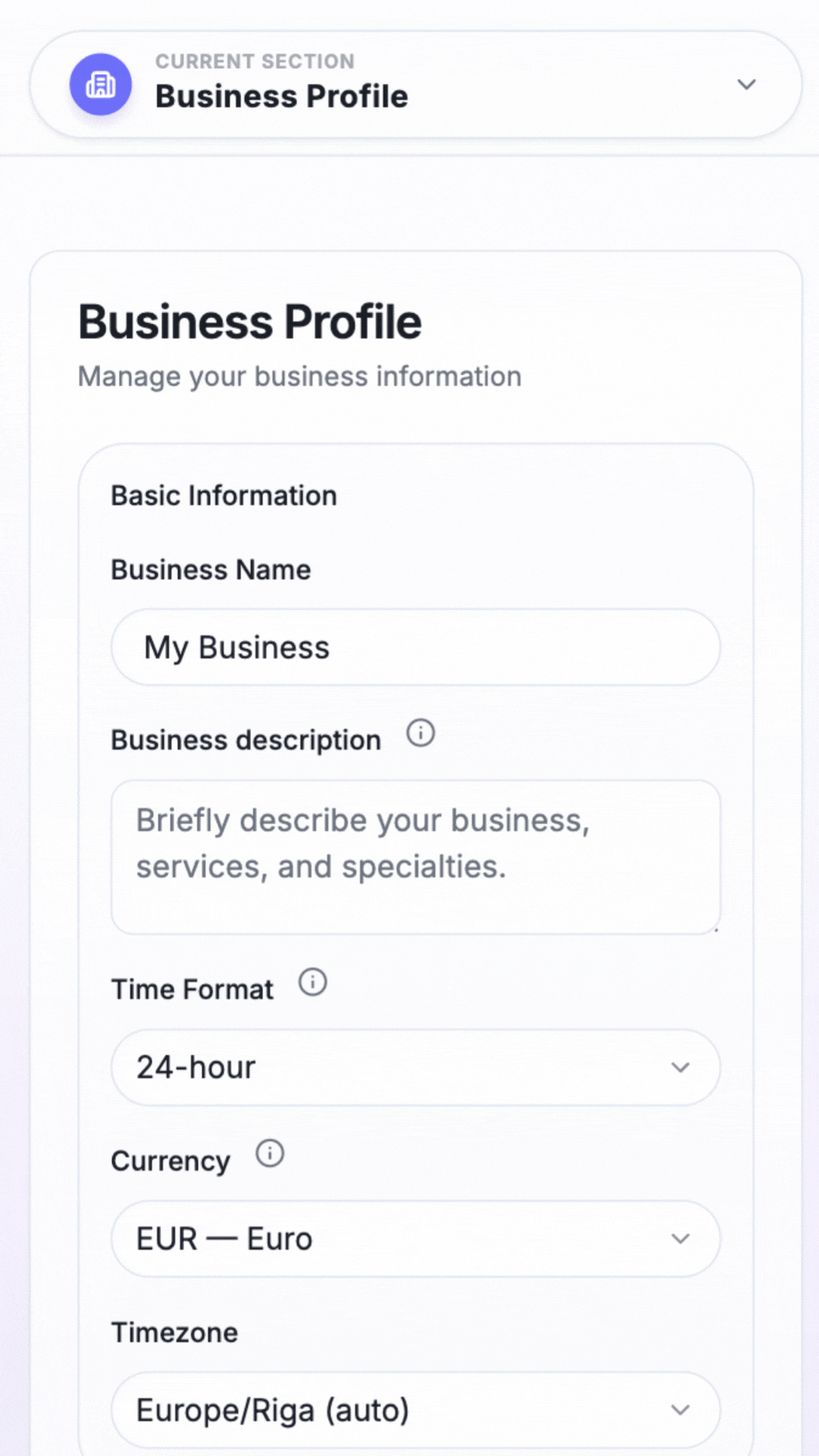 Setting up your booking page